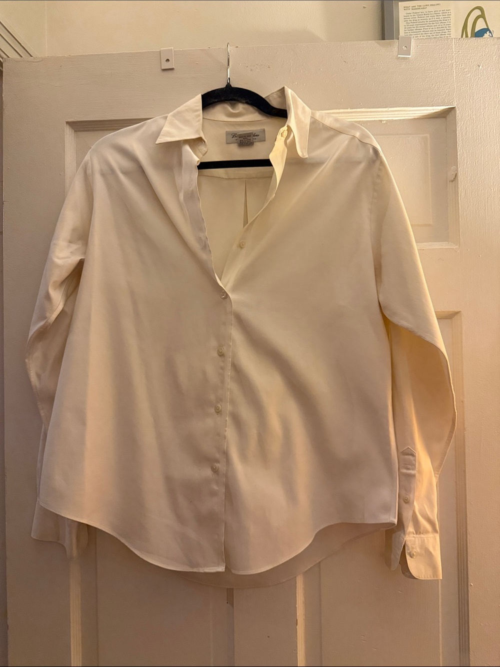 Brooks Brothers Cream Cotton Button-Down Shirt